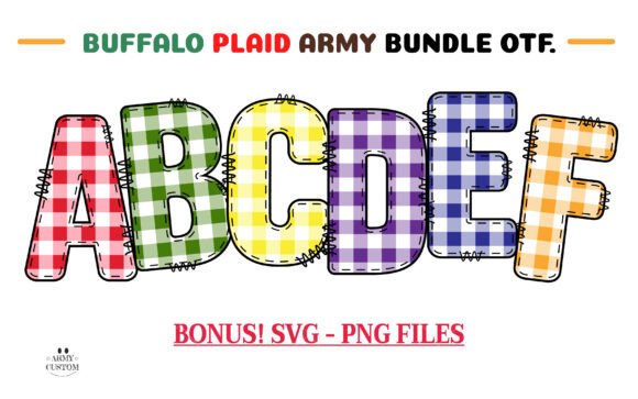 Buffalo Plaid Army: A Festive Pattern Font for Branding