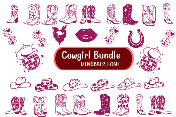 Cowgirl Bundle: A Playful Dingbat Font for Western Campaigns