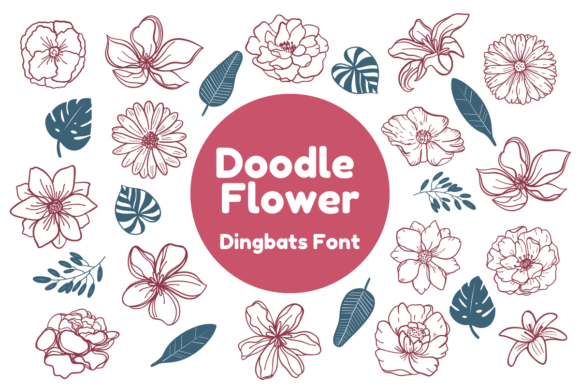 Doodle Flower: A Floral Sketched Dingbats Font for Crafters