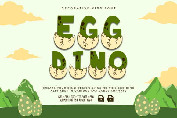 Egg Dino: A Whimsical Decorative Font for Web Design